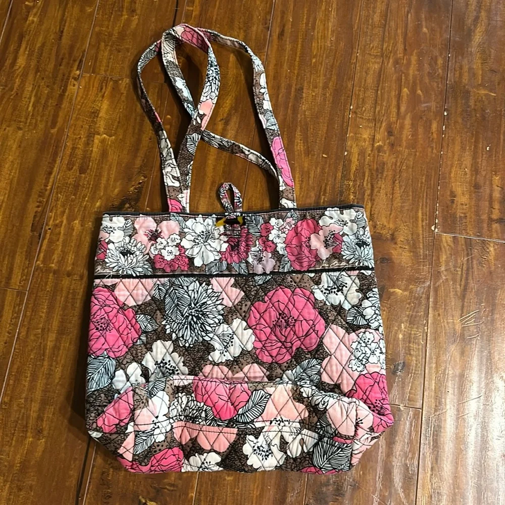 Vera Bradley Mocha Rouge Villager Tote & Turn Lock Wallet Retired Pattern